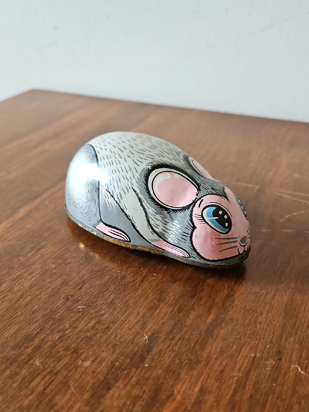 Vintage Hiro Tin Lithograph Windup Toy Mouse Japan